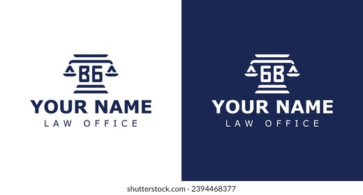 Letter BG and GB Legal Logo, suitable for any business related to lawyer, legal, or justice with BG or GB initials