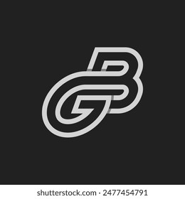 Letter BG or GB Logo, Monogram Logo letter B with G combination, design logo template, vector illustration
