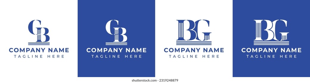 Letter BG and GB Pillar logo, suitable for any business with GB or BG related to Pillar.