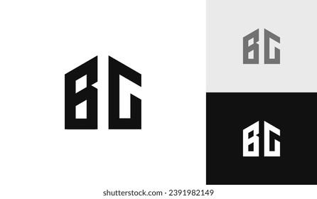 Letter BG with house shape logo design