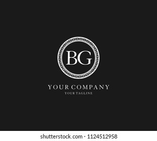 Letter BG Inside Abstract Circle Polygonal Luxury Logo