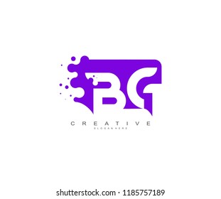 Letter BG Logo Design Vector with Abstract Square Shape Dots