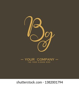 Letter Bg Logo. Initial Letter Design Vector Luxury Colors