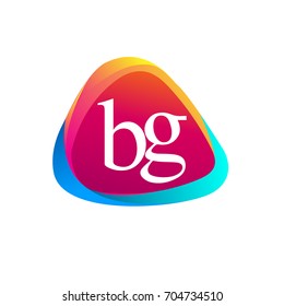 Letter BG logo in triangle shape and colorful background, letter combination logo design for company identity.