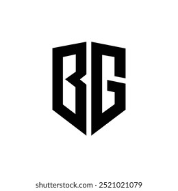 Letter Bg with modern security shield shape typography logo