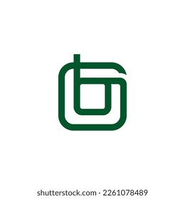 letra bg cuadrado línea geométrica espiral vector 