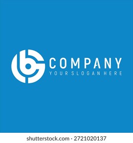 letter BG tech concept logo design vector template
