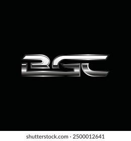 Letter BGC Silver Metallic Creative Business Geometric Icon Design Logo