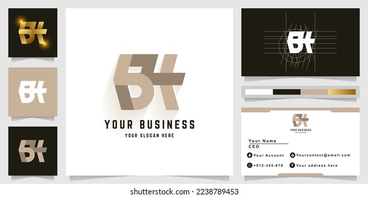 BH- oder BA-Monogramm-Logo mit Visitenkartendesign