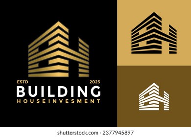 Letter Bh or Hb Building House Logo design vector symbol icon illustration