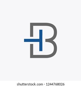 Letter BH, HB,  logo design template with business card. Vector