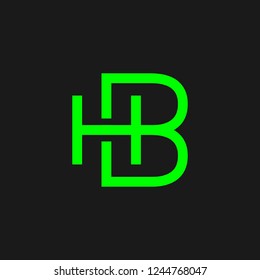 letter BH, HB . Letter M logo design template with business card. Vector