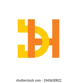 letter bh linked lines logo vector