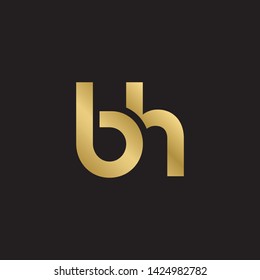 Letter bh linked lowercase logo design template elements. Gold letter Isolated on black  background. Suitable for business, consulting group company.