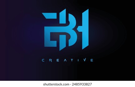 Letter BH logo design creative custom clean two alphabet logo
