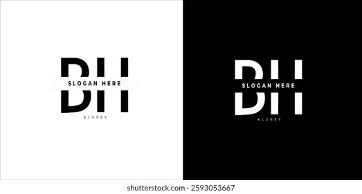 Letter BH Logo Design, Creative Minimal BH Monogram. abstract vector logo monogram. Print