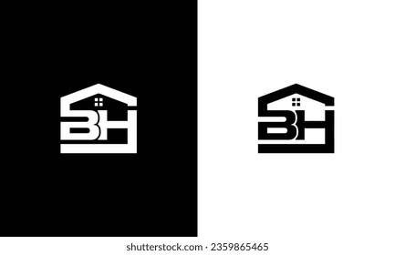 Letter BH logo design real estate