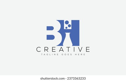 Letter BH logo design template vector illustration