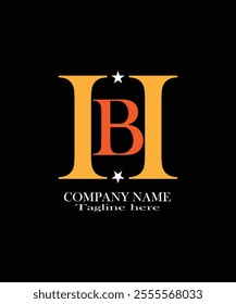  letter bh logo design template