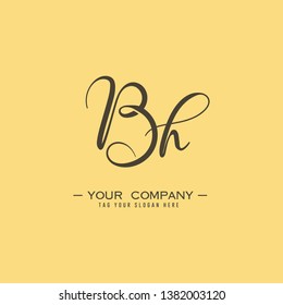 Letter Bh Logo. Initial Letter Design Vector Luxury Colors