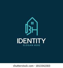 Letter BH Modern Abstract Creative Business Logo
