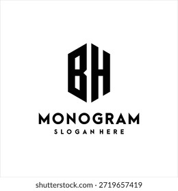 Buchstabe BH Monogramm Logo Design Element Vektor Vorlage