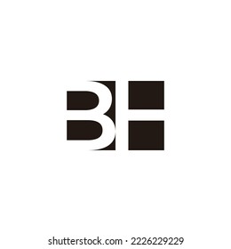 letra bh espacio negativo simple vector de logotipo geométrico 