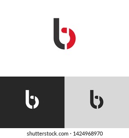 Letter bi b linked lowercase logo design template elements. Isolated on white black grey background. Suitable for business, consulting group company.