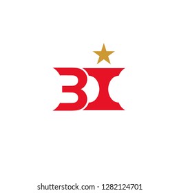 Letter BI graphic, BI letter logo vector design. initial letter BI logo template.