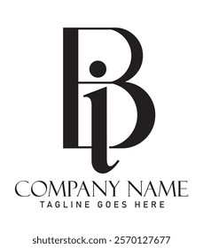 Letter BI or IB vector logo design for luxury, fashion, jewelry, boutique, and startup