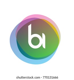 Letter BI logo with colorful splash background, letter combination logo design for creative industry, web, business and company.
