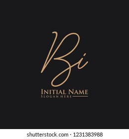 Letter Bi Logo. Initial Letter Design Vector Luxury Colors