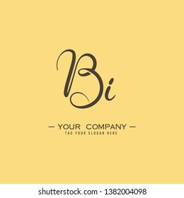 Letter Bi Logo. Initial Letter Design Vector Luxury Colors
