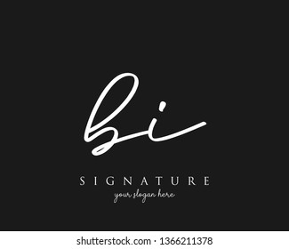 Letter BI Signature Logo Template - Vector