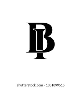 Letter BI simple logo design vector