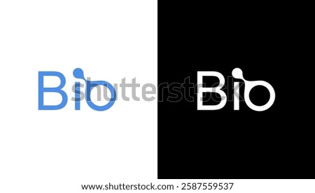 Letter BIO logo design. Green leaf illustration symbol. Plant abstract in letter design. Natural organic vector icon template element