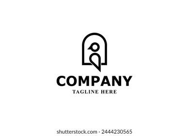 letter a and bird in a cage logo