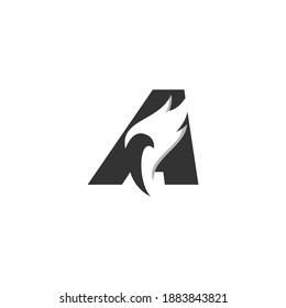 letter A bird logo design template