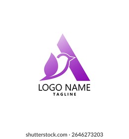 Vector de diseño de logotipo de pájaro de letra A