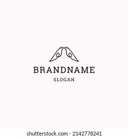 Letter a bird logo icon design template