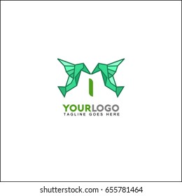 I Letter bird logo icon design template elements