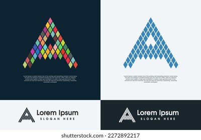 Letter A bit creative and colorful logo 