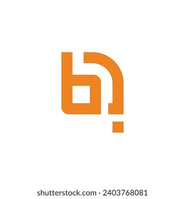 letter bj abstract simple geometric logo vector 