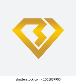 Letter BJ Diamond