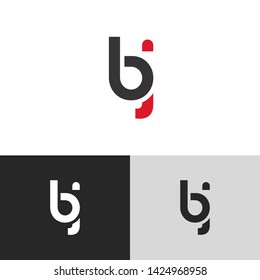 Letter bj linked lowercase logo design template elements. Isolated on white black grey background. Suitable for business, consulting group company.