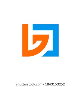 Letter bj logo icon design template elements, minimal monogram illustration - Vector