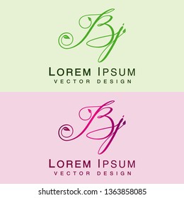Letter BJ logo template Leaf Vector