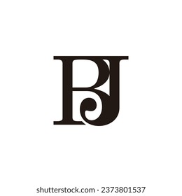 letter bj loop font linked simple logo vector 