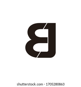 letter bj simple geometric design symbol logo vector