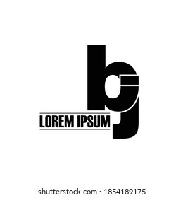 Letra BJ diseño simple de logotipo vectorial